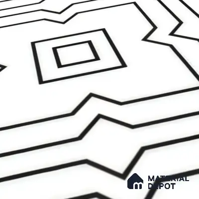 Moroccan Wall & Floor Athangudi Tile TL 00246 White 1 ft x 1 ft Matte Finish Ceramic Tile - 9 mm | Suitable For Kitchen, Bathroom, Dining Area | Please Expect a Slight Variation of Pattern