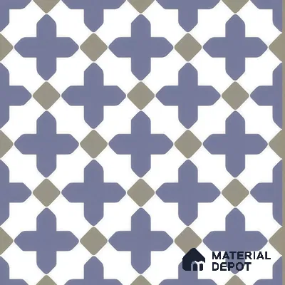 Moroccan Wall & Floor Tile TL 00247 Blue 1 ft x 1 ft Matte Finish Ceramic Tile - 9 mm | Suitable For Kitchen, Bathroom, Dining Area | Please Expect a Slight Variation of Pattern