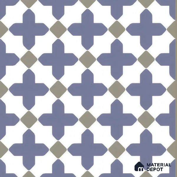 Moroccan Wall & Floor Tile TL 00247 Blue 1 ft x 1 ft Matte Finish Ceramic Tile - 9 mm | Suitable For Kitchen, Bathroom, Dining Area | Please Expect a Slight Variation of Pattern