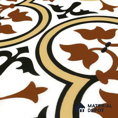 Moroccan Wall & Floor Tile TL 00249 Yellow & Brown 1 ft x 1 ft Matte Finish Ceramic Tile - 9 mm | Suitable For Kitchen, Bathroom, Dining Area | Please Expect a Slight Variation of Pattern