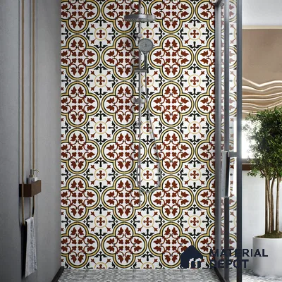 Moroccan Wall & Floor Tile TL 00249 Yellow & Brown 1 ft x 1 ft Matte Finish Ceramic Tile - 9 mm | Suitable For Kitchen, Bathroom, Dining Area | Please Expect a Slight Variation of Pattern