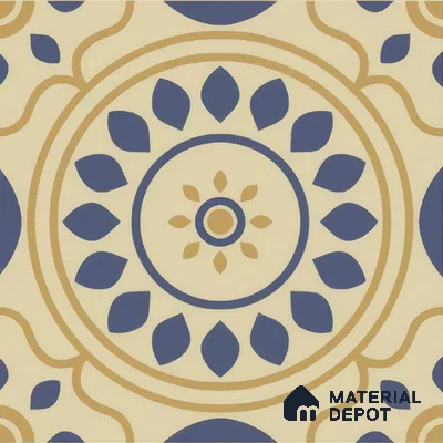 Moroccan Floor & Wall Tile TL 00251 Brown & Blue 1 ft x 1 ft Matte Finish Ceramic Tile - 9 mm | Suitable For Kitchen, Bathroom, Dining Area | Please Expect a Slight Variation of Pattern