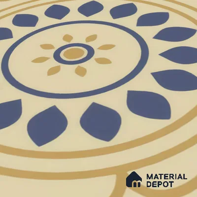 Moroccan Floor & Wall Tile TL 00251 Brown & Blue 1 ft x 1 ft Matte Finish Ceramic Tile - 9 mm | Suitable For Kitchen, Bathroom, Dining Area | Please Expect a Slight Variation of Pattern