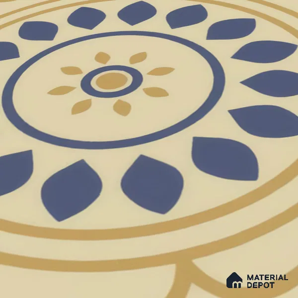 Moroccan Floor & Wall Tile TL 00251 Brown & Blue 1 ft x 1 ft Matte Finish Ceramic Tile - 9 mm | Suitable For Kitchen, Bathroom, Dining Area | Please Expect a Slight Variation of Pattern