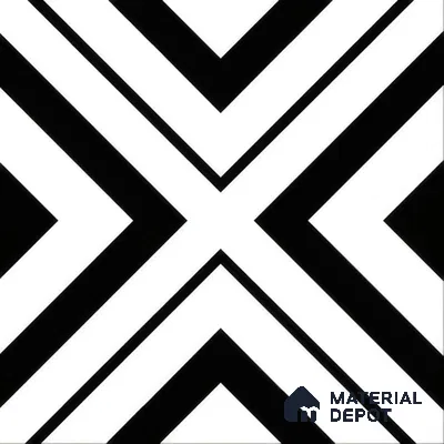 Moroccan Floor & Wall Tile TL 00252 Monochrome Cross 1 ft x 1 ft Matte Finish Ceramic Tile - 9 mm | Suitable For Kitchen, Bathroom, Dining Area | Please Expect a Slight Variation of Pattern