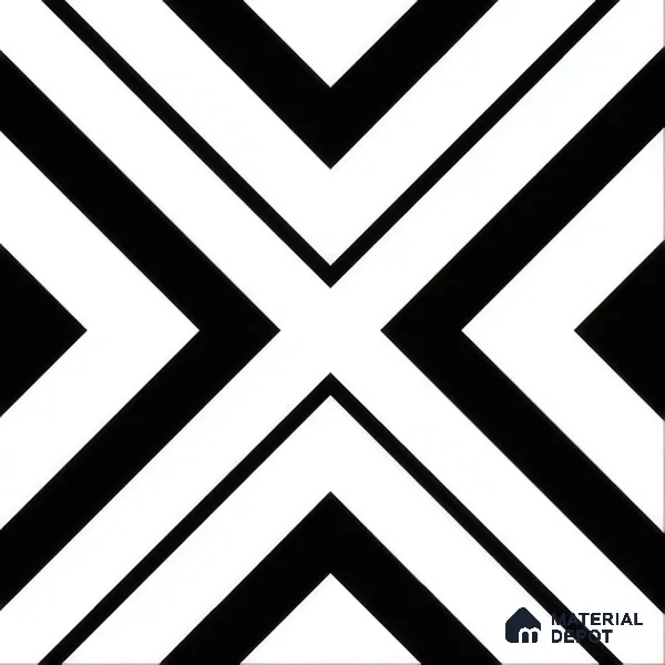 Moroccan Floor & Wall Tile TL 00252 Monochrome Cross 1 ft x 1 ft Matte Finish Ceramic Tile - 9 mm | Suitable For Kitchen, Bathroom, Dining Area | Please Expect a Slight Variation of Pattern