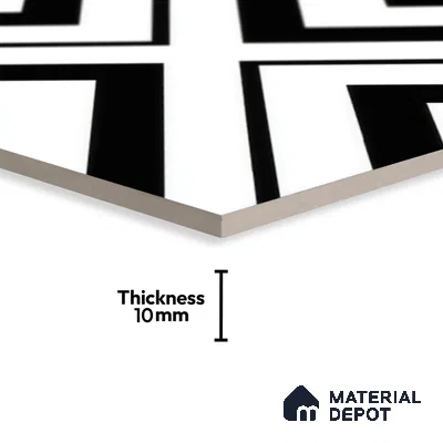 Moroccan Floor & Wall Tile TL 00252 Monochrome Cross 1 ft x 1 ft Matte Finish Ceramic Tile - 9 mm | Suitable For Kitchen, Bathroom, Dining Area | Please Expect a Slight Variation of Pattern