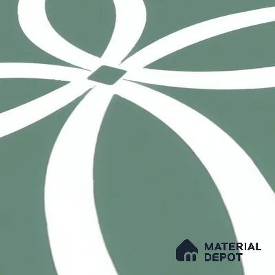 Moroccan Floor & Wall Tile TL 00254 Floral Green 1 ft x 1 ft Matte Finish Ceramic Tile - 9 mm | Suitable For Kitchen, Bathroom, Dining Area | Please Expect a Slight Variation of Pattern