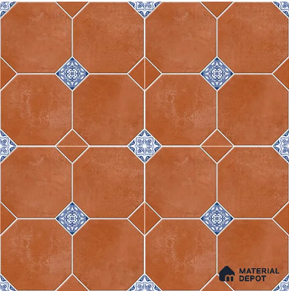 TL 04369 Mud Brown Moroccan Look Matte Finish 300 x 300 mm Ceramic Vitrified Tile - 9 mm | Please Expect a Slight Variation of Pattern