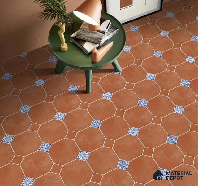TL 04369 Mud Brown Moroccan Look Matte Finish 300 x 300 mm Ceramic Vitrified Tile - 9 mm | Please Expect a Slight Variation of Pattern