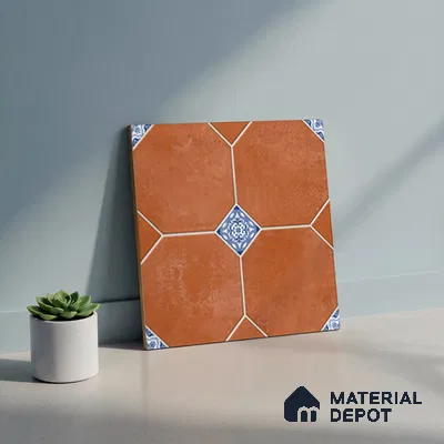 TL 04369 Mud Brown Moroccan Look Matte Finish 300 x 300 mm Ceramic Vitrified Tile - 9 mm | Please Expect a Slight Variation of Pattern