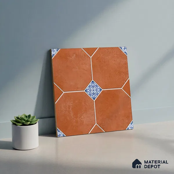 TL 04369 Mud Brown Moroccan Look Matte Finish 300 x 300 mm Ceramic Vitrified Tile - 9 mm | Please Expect a Slight Variation of Pattern