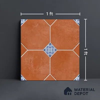 TL 04369 Mud Brown Moroccan Look Matte Finish 300 x 300 mm Ceramic Vitrified Tile - 9 mm | Please Expect a Slight Variation of Pattern