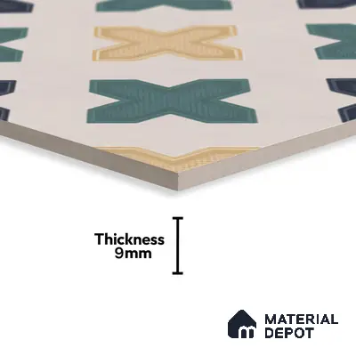 Moroccan Floor & Wall Tile TL 04371 Yellow & Green 1 ft x 1 ft Matte Finish Ceramic Tile - 9 mm | Suitable For Kitchen, Bathroom, Dining Area | Please Expect a Slight Variation of Pattern