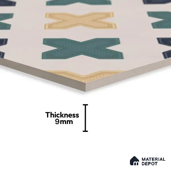 Moroccan Floor & Wall Tile TL 04371 Yellow & Green 1 ft x 1 ft Matte Finish Ceramic Tile - 9 mm | Suitable For Kitchen, Bathroom, Dining Area | Please Expect a Slight Variation of Pattern