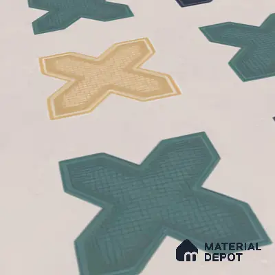 Moroccan Floor & Wall Tile TL 04371 Yellow & Green 1 ft x 1 ft Matte Finish Ceramic Tile - 9 mm | Suitable For Kitchen, Bathroom, Dining Area | Please Expect a Slight Variation of Pattern