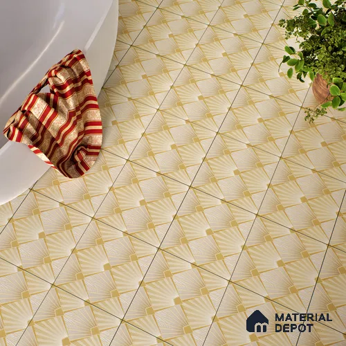 Moroccan Floor & Wall Tile TL 04372 Rice Husk 1 ft x 1 ft Matte Finish Ceramic Tile - 9 mm | Suitable For Kitchen, Bathroom, Dining Area | Please Expect a Slight Variation of Pattern