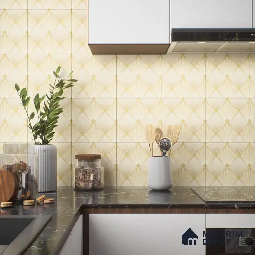 Moroccan Floor & Wall Tile TL 04372 Rice Husk 1 ft x 1 ft Matte Finish Ceramic Tile - 9 mm | Suitable For Kitchen, Bathroom, Dining Area | Please Expect a Slight Variation of Pattern