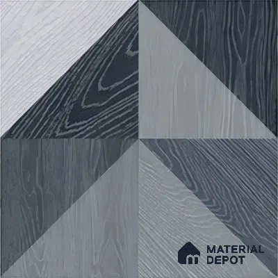 Moroccan Floor & Wall Tile TL 04376 B Sliced Blue Wood 1 ft x 1 ft Matte Finish Ceramic Tile - 9 mm | Random Design | Suitable For Kitchen, Bathroom, Balcony | Please Expect a Slight Variation of Pattern