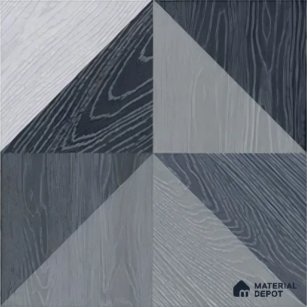 Moroccan Floor & Wall Tile TL 04376 B Sliced Blue Wood 1 ft x 1 ft Matte Finish Ceramic Tile - 9 mm | Random Design | Suitable For Kitchen, Bathroom, Balcony | Please Expect a Slight Variation of Pattern