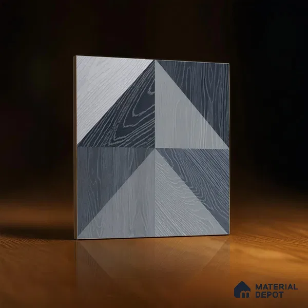 Moroccan Floor & Wall Tile TL 04376 B Sliced Blue Wood 1 ft x 1 ft Matte Finish Ceramic Tile - 9 mm | Random Design | Suitable For Kitchen, Bathroom, Balcony | Please Expect a Slight Variation of Pattern