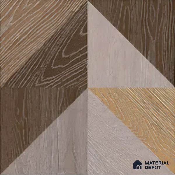 Moroccan Floor & Wall Tile TL 04376 Sliced Brown Wood 1 ft x 1 ft Matte Finish Ceramic Tile - 9 mm | Random Design | Suitable For Kitchen, Bathroom, Balcony | Please Expect a Slight Variation of Pattern