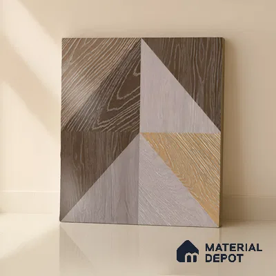 Moroccan Floor & Wall Tile TL 04376 Sliced Brown Wood 1 ft x 1 ft Matte Finish Ceramic Tile - 9 mm | Random Design | Suitable For Kitchen, Bathroom, Balcony | Please Expect a Slight Variation of Pattern