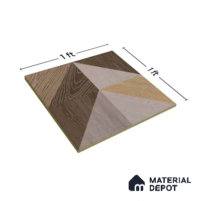 Moroccan Floor & Wall Tile TL 04376 Sliced Brown Wood 1 ft x 1 ft Matte Finish Ceramic Tile - 9 mm | Random Design | Suitable For Kitchen, Bathroom, Balcony | Please Expect a Slight Variation of Pattern