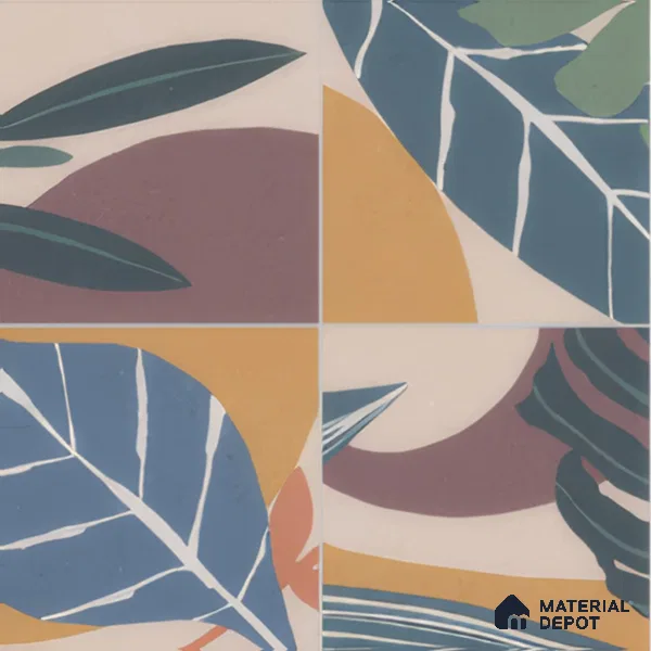 Moroccan Floor & Wall Tile TL 04379 Random Forest 1 ft x 1 ft Matte Finish Ceramic Tile - 9 mm | Suitable For Kitchen, Bathroom, Accent/Feature Wall | Please Expect a Slight Variation of Pattern