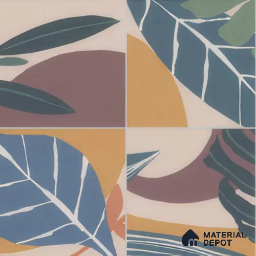 Moroccan Floor & Wall Tile TL 04379 Random Forest 1 ft x 1 ft Matte Finish Ceramic Tile - 9 mm | Suitable For Kitchen, Bathroom, Dining Area | Please Expect a Slight Variation of Pattern
