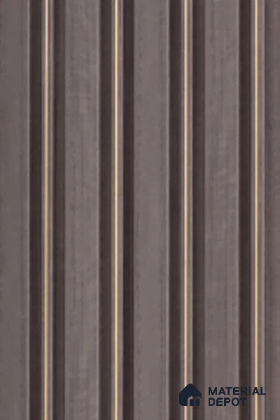 Multi Colour Wooden Louver 7201 9 ft x 5 inch Charcoal Panel - 12 mm | Suitable for Feature Wall, TV Unit & Living Room | Width is Subjected to 5% Variation