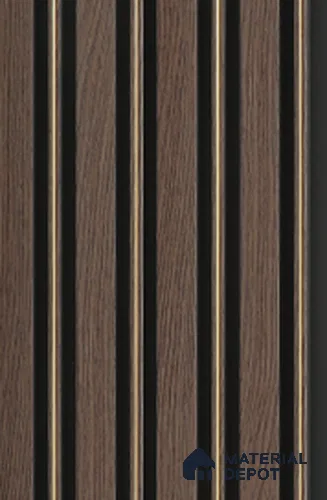 Multi Colour Wooden Louver 7203 9 ft x 5 inch Charcoal Panel - 12 mm | Suitable for Feature Wall, TV Unit & Living Room | Width is Subjected to 5% Variation