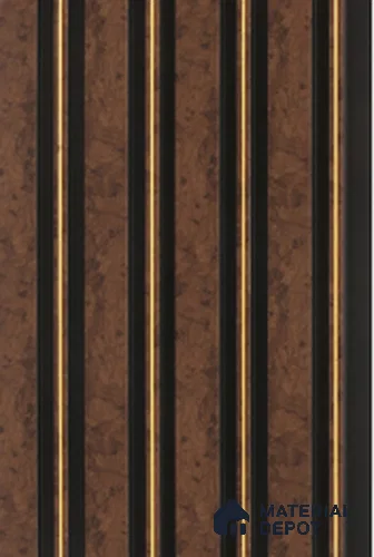 Brown Wooden Louver 7206 9 ft x 5 inch Charcoal Panel - 12 mm | Suitable for Feature Wall, TV Unit & Living Room | Width is Subjected to 5% Variation