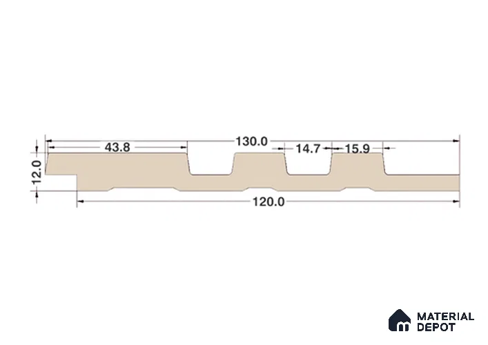 Pruple Plain Colour Louver 7312 9 ft x 5 inch Charcoal Panel - 12 mm | Suitable for Feature Wall, TV Unit & Living Room | Width is Subjected to 5% Variation
