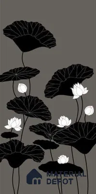 Handmade Third Fired Tile TL 13219 B Lotus Noir 8 ft x 4 ft Hand Paint Matte Finish Full Body Vitrified Tile - 9 mm