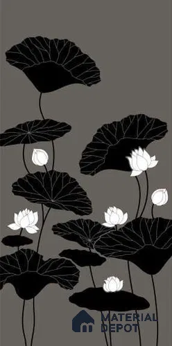 Handmade Third Fired Tile TL 13219 B Lotus Noir 8 ft x 4 ft Hand Paint Matte Finish Full Body Vitrified Tile - 9 mm