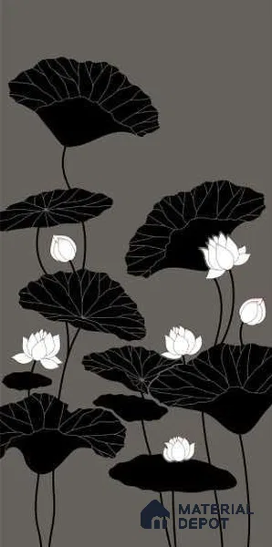 Handmade Third Fired Tile TL 13219 B Lotus Noir 8 ft x 4 ft Hand Paint Matte Finish Full Body Vitrified Tile - 9 mm