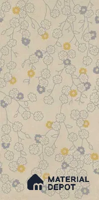 Handmade Third Fired Tile TL 13219 Blossom Vine 8 ft x 4 ft Sun Blasting Metal Inlay Matte Finish Full Body VitrifiedTile - 9 mm