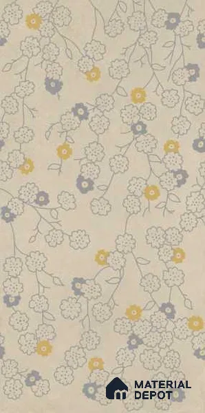 Handmade Third Fired Tile TL 13219 Blossom Vine 8 ft x 4 ft Sun Blasting Metal Inlay Matte Finish Full Body VitrifiedTile - 9 mm