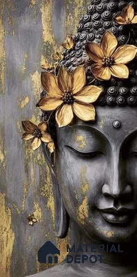 Handmade Third Fired Tile TL 13219 C Gilded Buddha 8 ft x 4 ft Jute Matte Finish Full Body Vitrified Tile - 9 mm