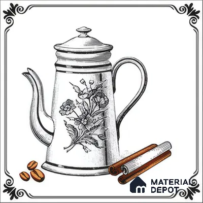 Kitchen Wall Tile TL 04380 B Simplic Kettle White 1 ft x 1 ft Matte Finish Ceramic Tile - 9 mm | Random Design | Suitable For Kitchen, Dining Area | Please Expect a Slight Variation of Pattern