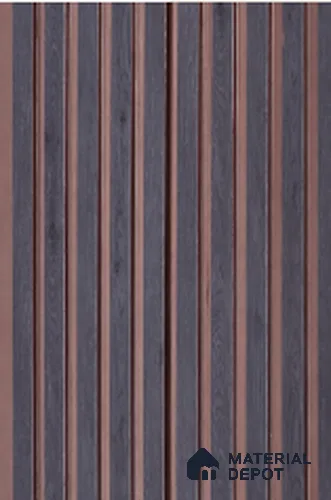 Multi Colour Wooden Louver 8201 9 ft x 6.1 inch Charcoal Panel - 12 mm | Suitable for Feature Wall, TV Unit & Living Room | Width is Subjected to 5% Variation