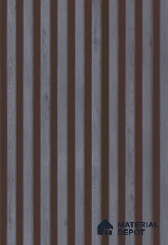 Multi Colour Wooden Louver 8202 9 ft x 6.1 inch Charcoal Panel - 12 mm | Suitable for Feature Wall, TV Unit & Living Room | Width is Subjected to 5% Variation