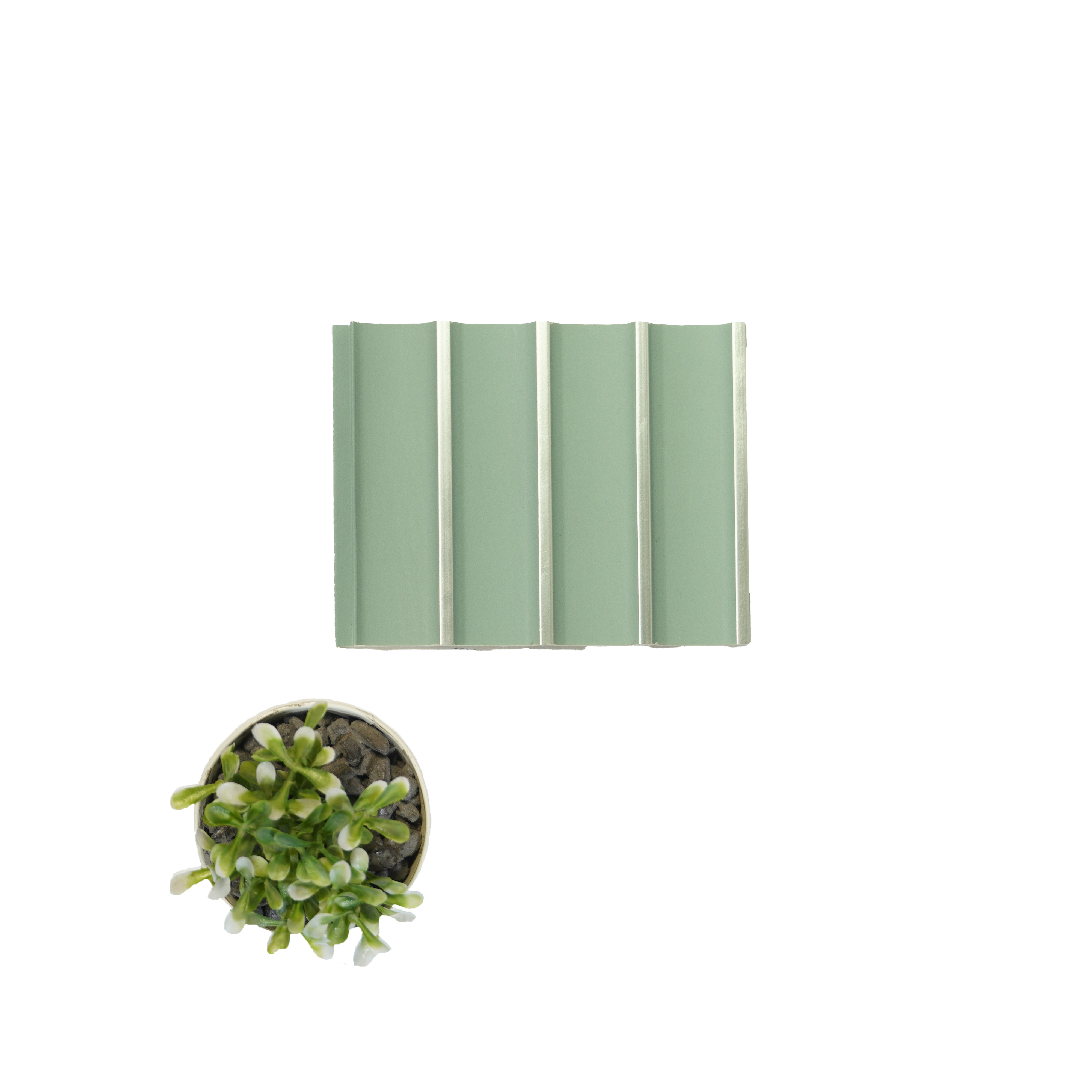 Green Plain Colour Louver 8521 GRE ( 8521) 8 ft x 4.9 inch Charcoal Panel - 12 mm | Suitable for Feature Wall, TV Unit & Living Room | Width is Subjected to 5% Variation