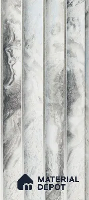 White Marble Louver PN 05296 8 ft x 4.9 inch Charcoal Panel - 12 mm | Suitable for Feature Wall, TV Unit & Living Room | Width is Subjected to 5% Variation