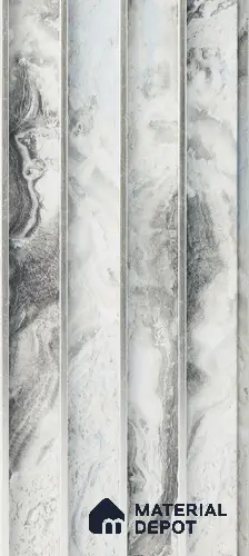 White Marble Louver PN 05296 8 ft x 4.9 inch Charcoal Panel - 12 mm | Suitable for Feature Wall, TV Unit & Living Room | Width is Subjected to 5% Variation
