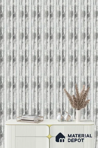White Marble Louver PN 05296 8 ft x 4.9 inch Charcoal Panel - 12 mm | Suitable for Feature Wall, TV Unit & Living Room | Width is Subjected to 5% Variation