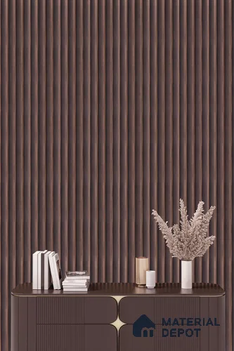 Brown Rustic Louver PN 05297 8 ft x 4.9 inch Charcoal Panel - 12 mm | Suitable for Feature Wall, TV Unit & Living Room | Width is Subjected to 5% Variation