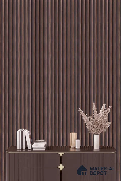 Brown Rustic Louver PN 05297 8 ft x 4.9 inch Charcoal Panel - 12 mm | Suitable for Feature Wall, TV Unit & Living Room | Width is Subjected to 5% Variation