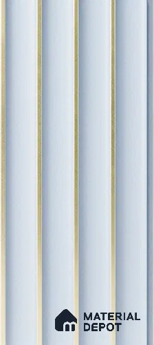 White Plain Colour Louver PN 05298 8 ft x 4.9 inch Charcoal Panel - 12 mm | Suitable for Feature Wall, TV Unit & Living Room | Width is Subjected to 5% Variation